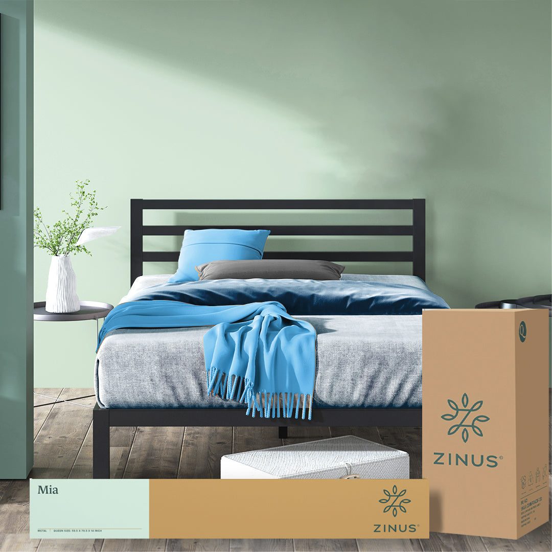 Colchón + Base | Green Tea + Base Metálica Con Cabecera Mia