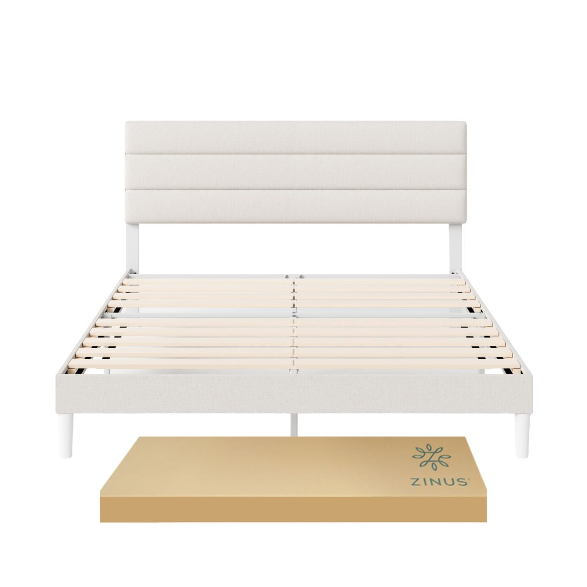 Base de cama con cabecera y tapizada, Fácil montaje | Piper