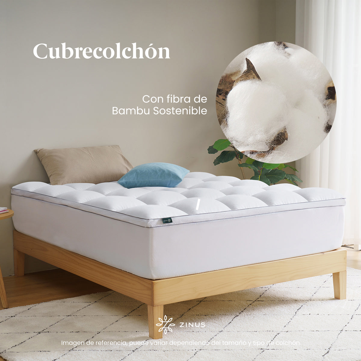 Sobrecolchón de Memory Foam y Fibra de Bambú |  Sueño Fresco