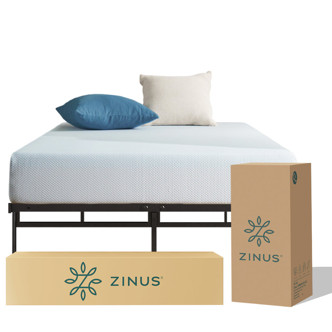 Zinus |  Cama Completa Base Justin + Colchón Sueño Fresco