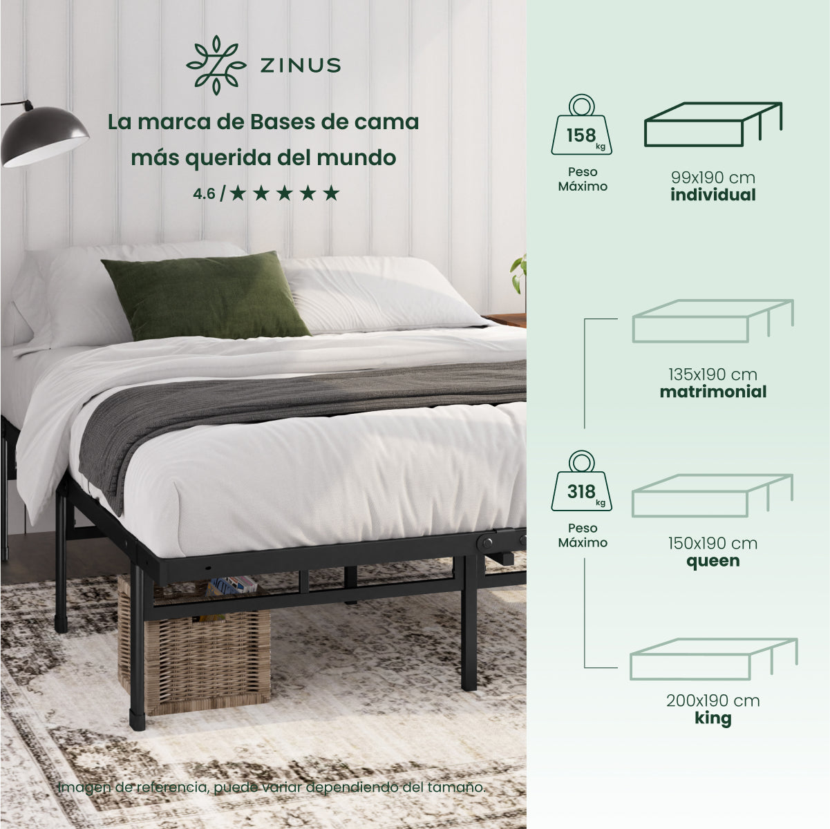 Base de Cama de Metal | Justin