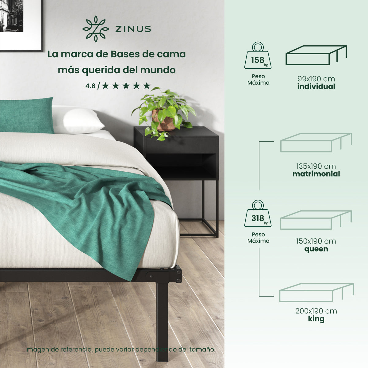 Base de Cama de Metal | Caleb