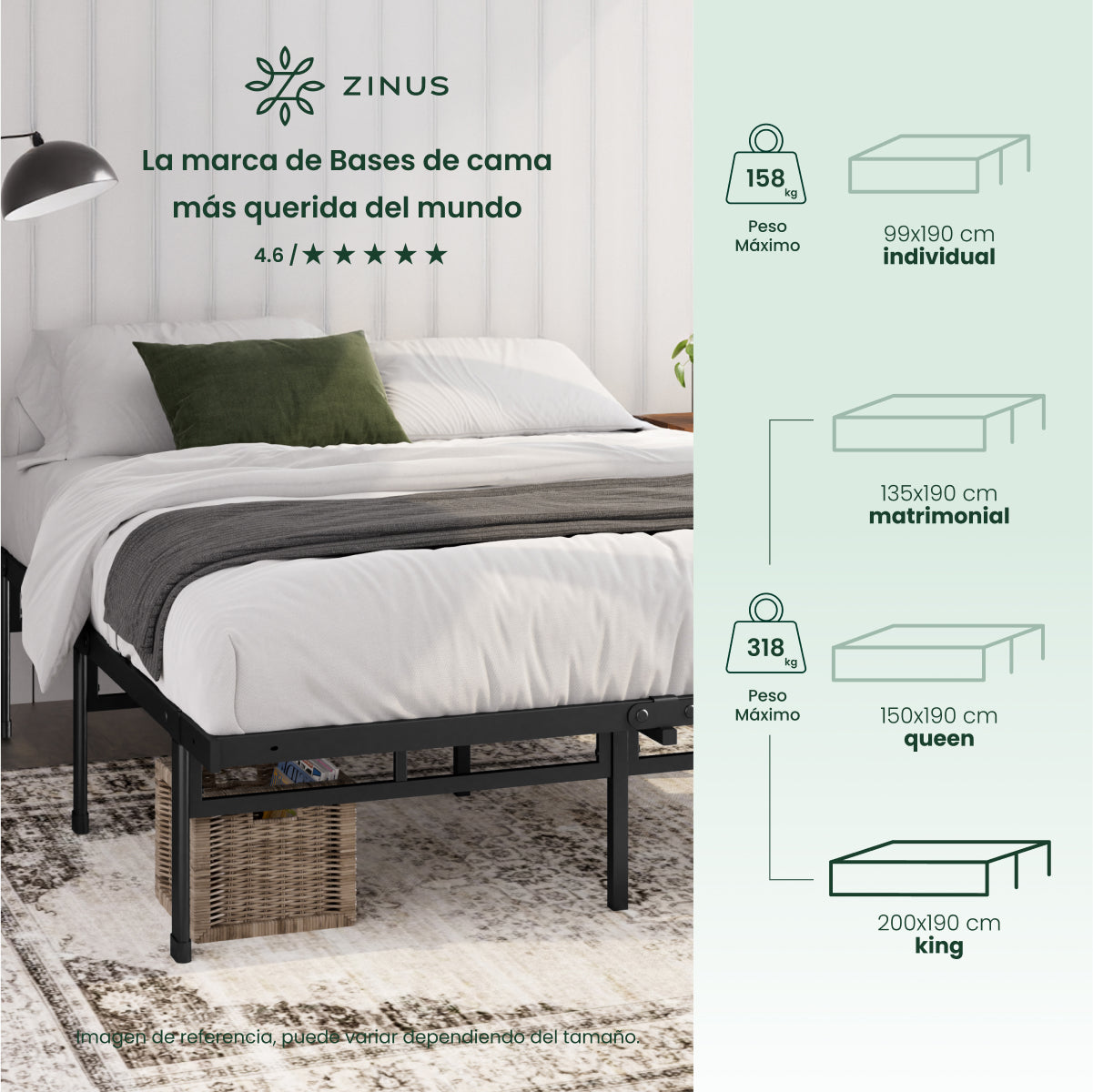 Base de Cama de Metal | Justin