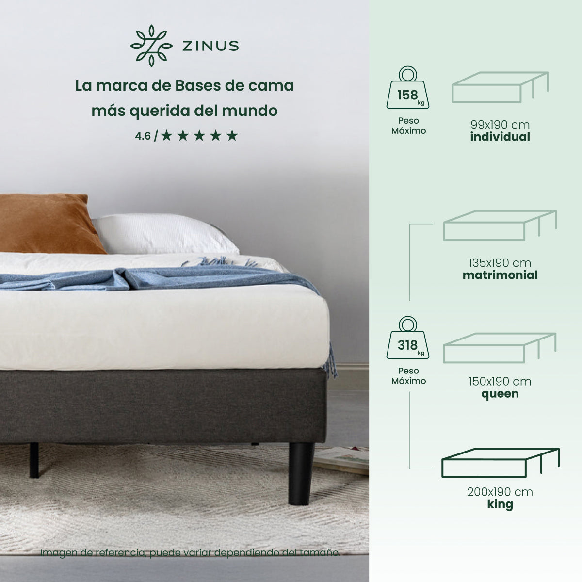 Base de Cama Tapizada | Curtis