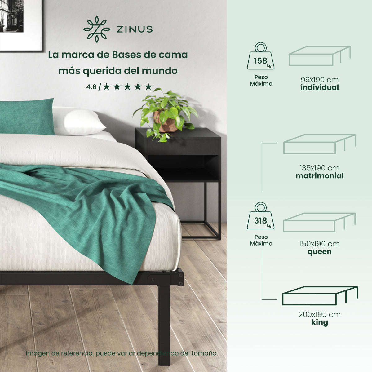 Base de Cama de Metal | Caleb