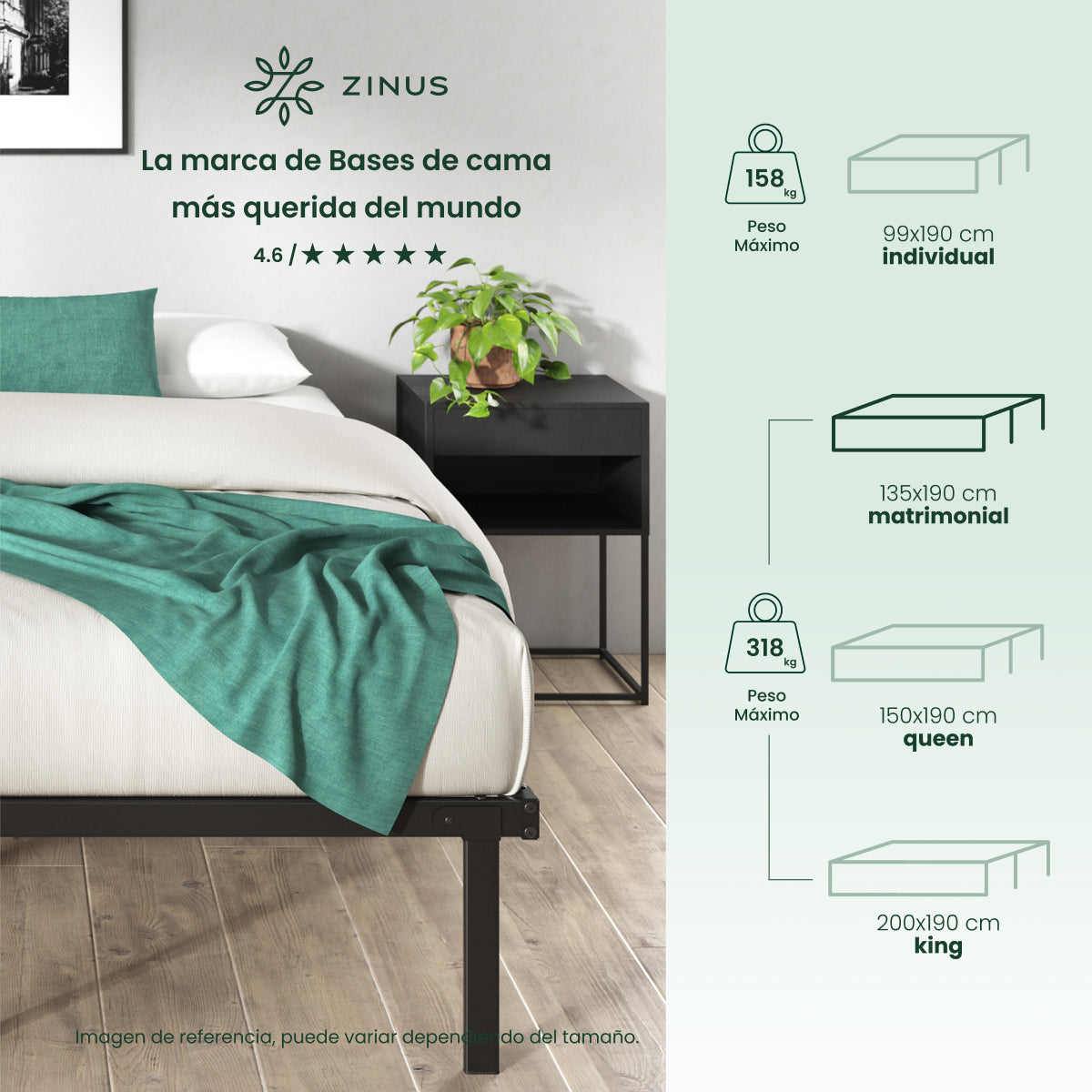 Base de Cama de Metal | Caleb