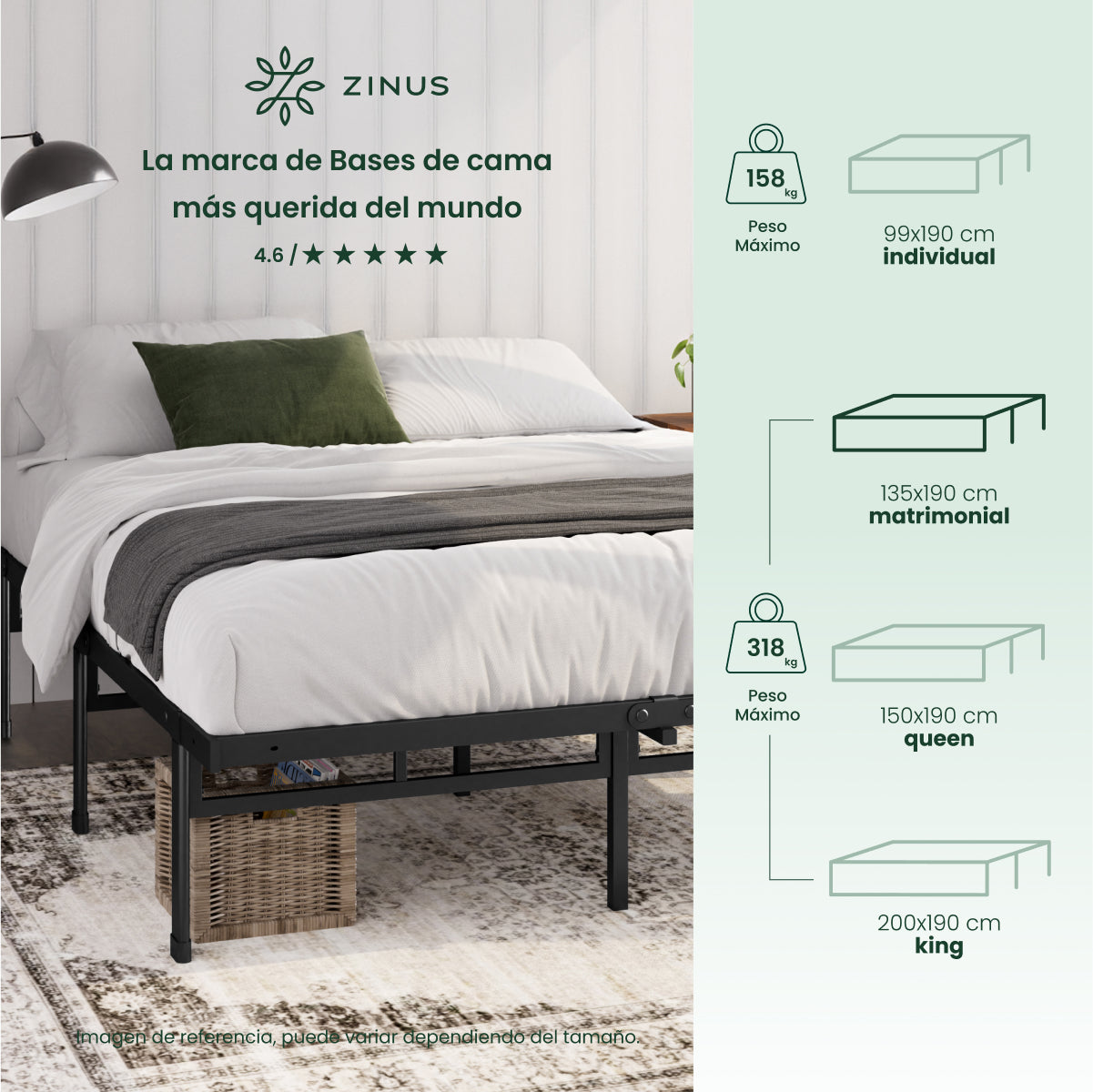 Base de Cama de Metal | Justin