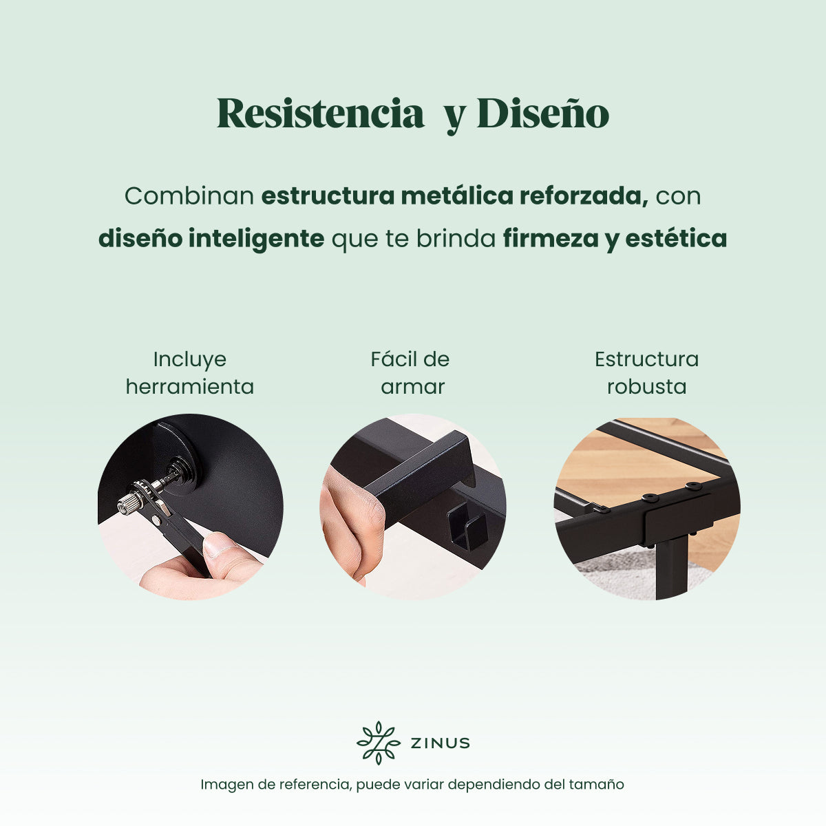 Zinus |  Cama Completa Base Shen + Colchón Comfort