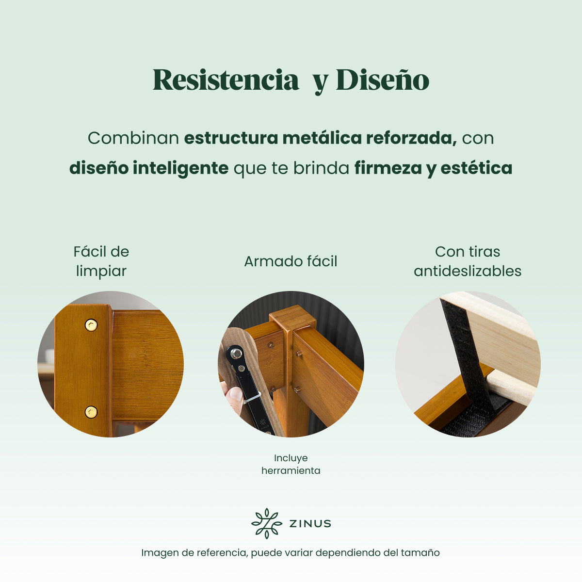 Zinus |  Cama Completa Base Leah + Colchón Comfort