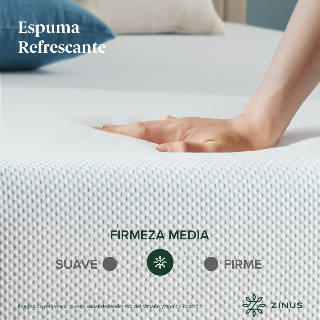 Zinus |  Cama Completa Base Justin + Colchón Sueño Fresco