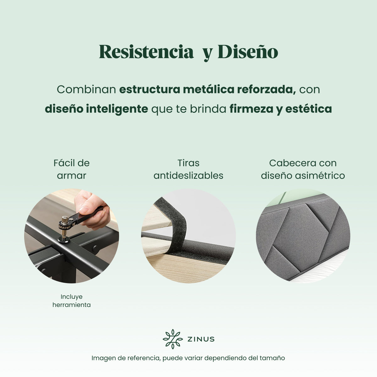 Base de Cama con Cabecera y Tapiz | Judy