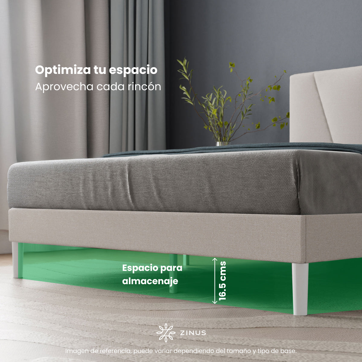 Zinus |  Cama Completa Base + Colchón King Deluxe