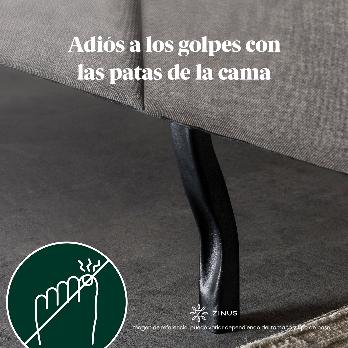 Zinus Dachelle | Base de cama con cabecera y tapizada, Fácil montaje