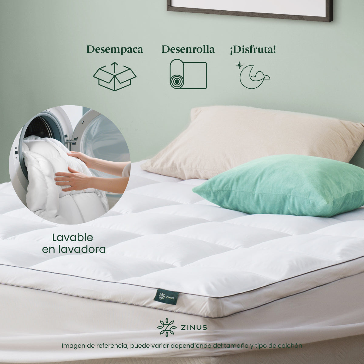 Sobrecolchón de Memory Foam y Fibra de Bambú |  Sueño Fresco