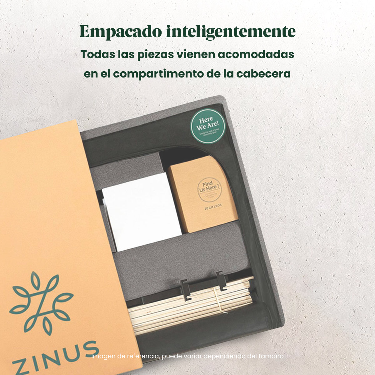 Zinus |  Cama Completa Base + Colchón King Deluxe