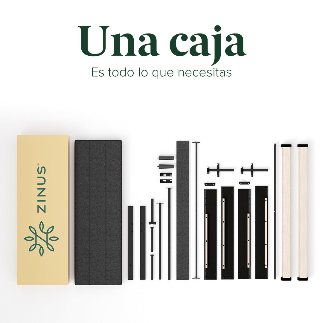 Zinus Piper | Base de cama con cabecera y tapizada, Fácil montaje