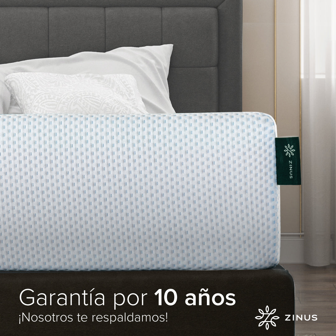 Zinus |  Cama Completa Base Justin + Colchón Sueño Fresco