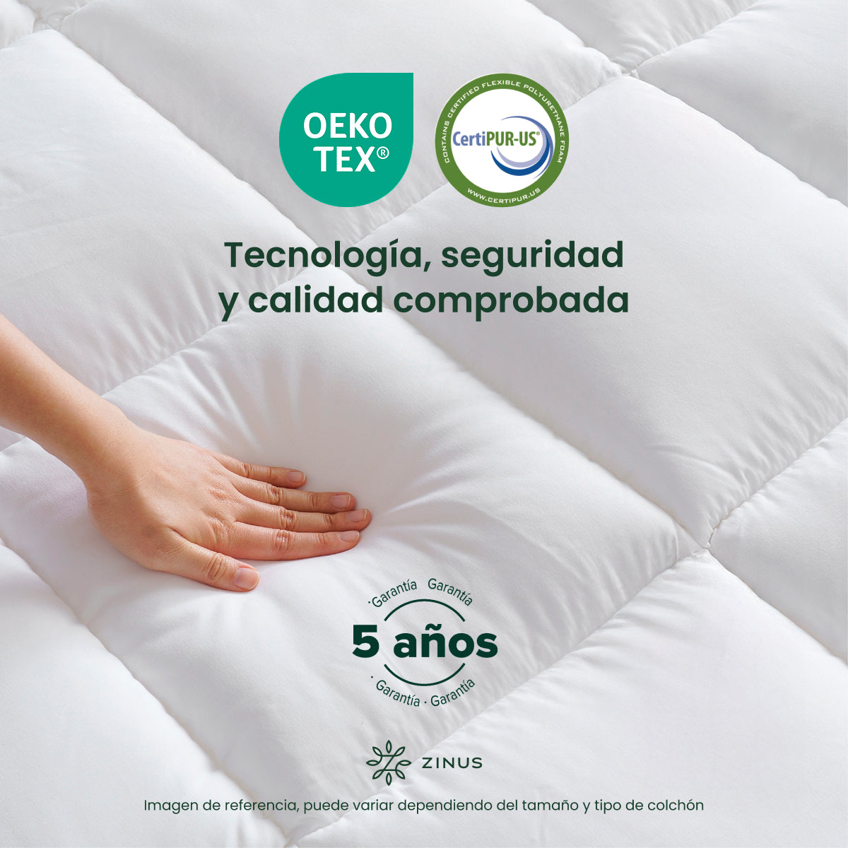 Sobrecolchón de Memory Foam y Fibra de Bambú |  Sueño Fresco