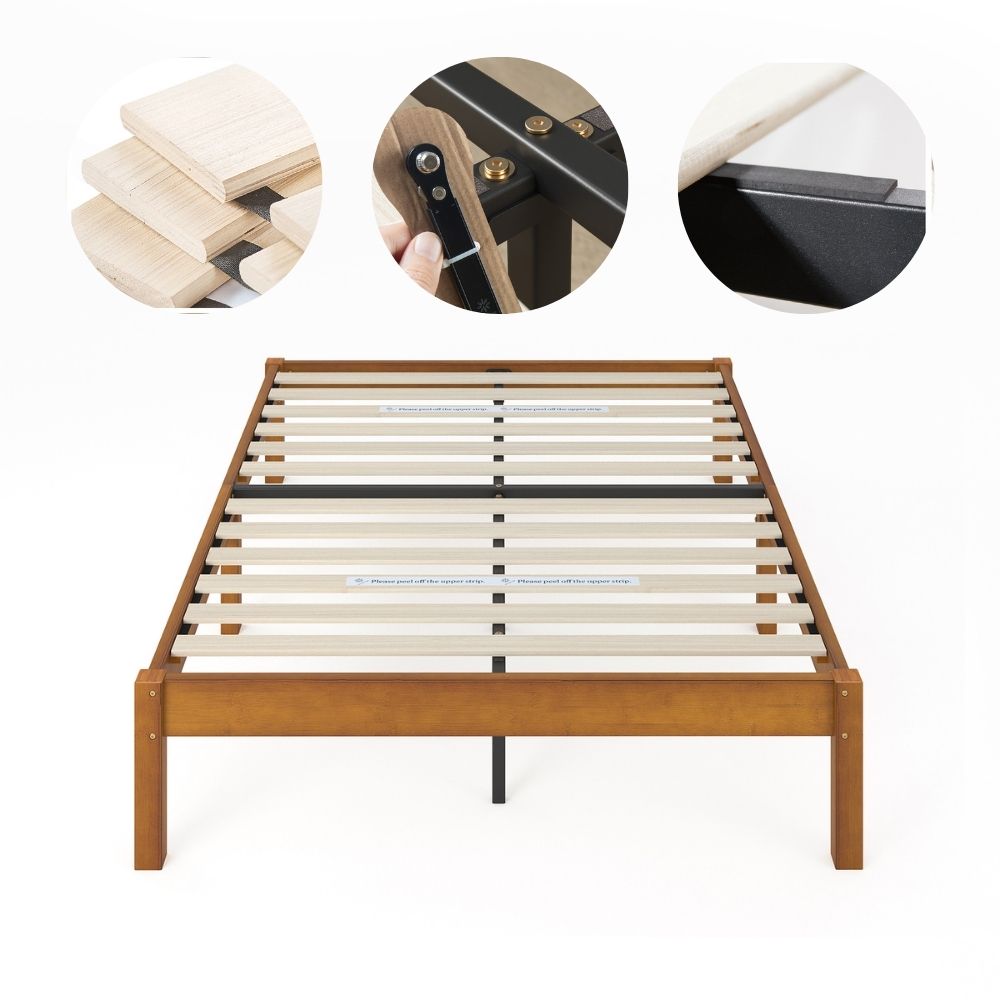 Zinus |  Cama Completa Base Ellie + Colchón Comfort
