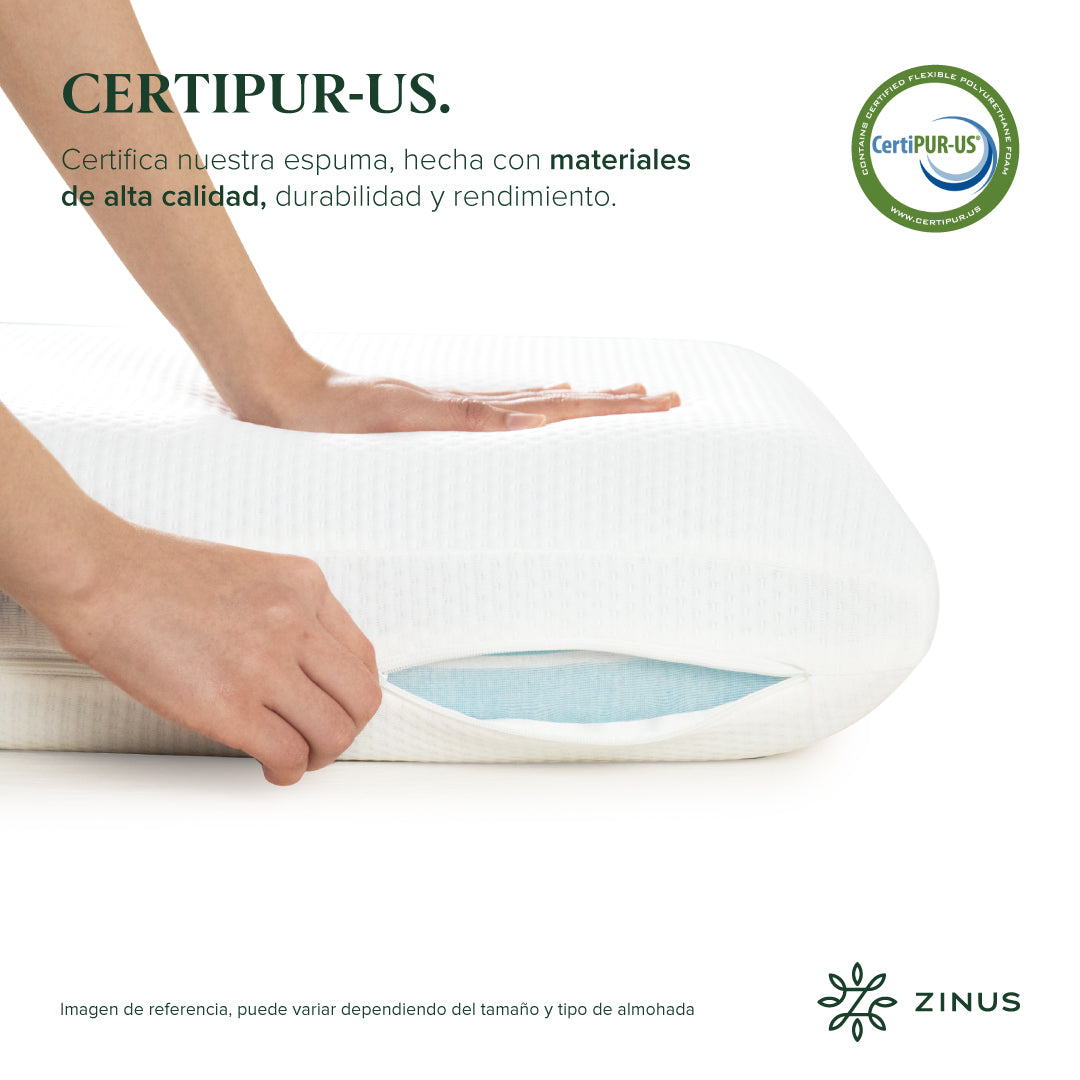 Almohada de Memory Foam con Esencia de Té Verde Firmeza Media | Tradicional