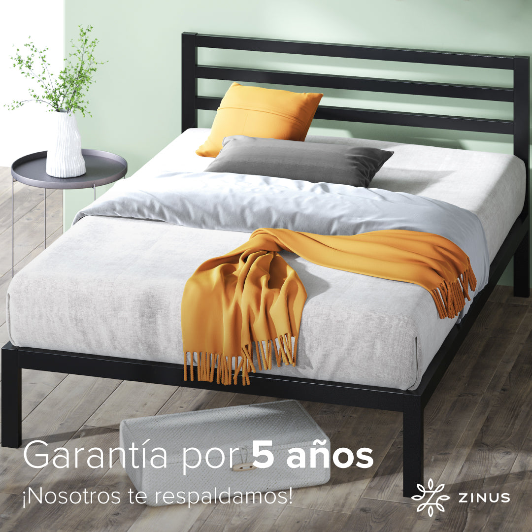 Colchón + Base | Green Tea + Base Metálica Con Cabecera Mia