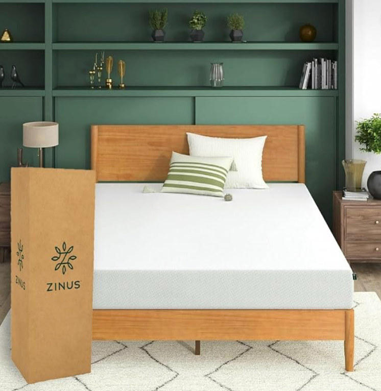 Zinus Green Tea Essential | Colchón Firme de Memory Foam con Esencia de Té Verde Que Libera Puntos de presión y Ayuda a conciliar el sueño