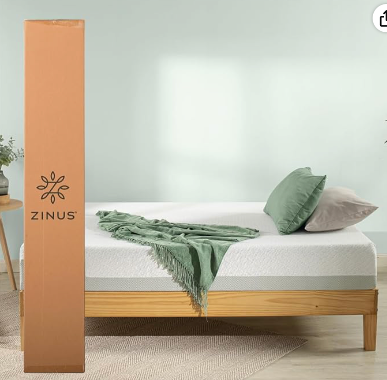 Zinus Green Tea Luxe | Colchón Queen de Memory Foam | Confort de Lujo | Alivia Presión | Garantía de 10 años