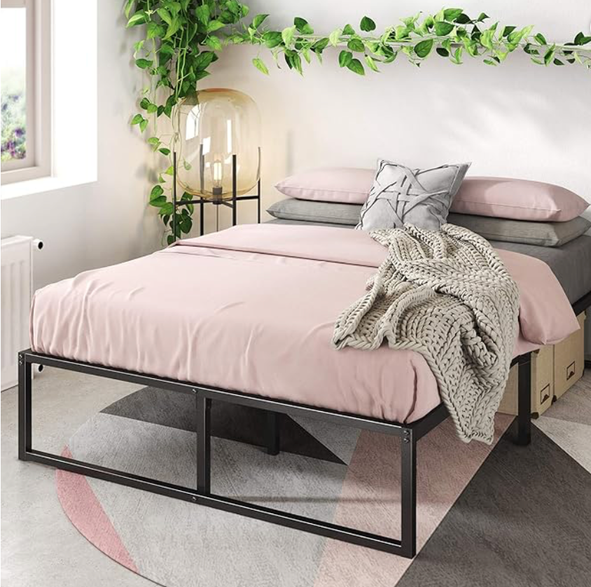 Zinus Lorelai | Base de Cama Matrimonial de Metal con Marco de Acero Resistente Estable y Moderna | Fácil de Armar y con Garantía de 5 año